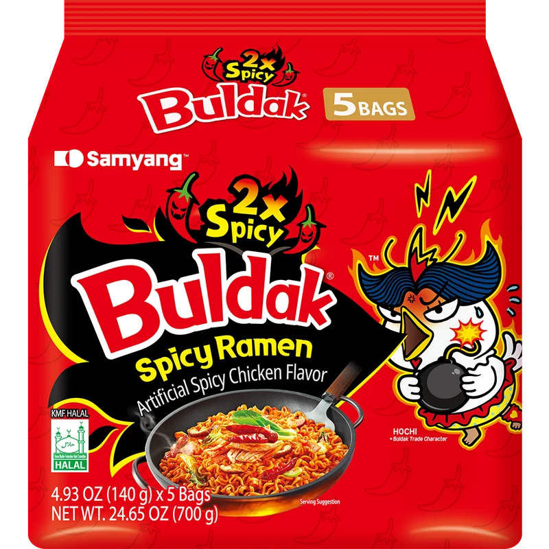 Buldak 2× Spicy five-pack